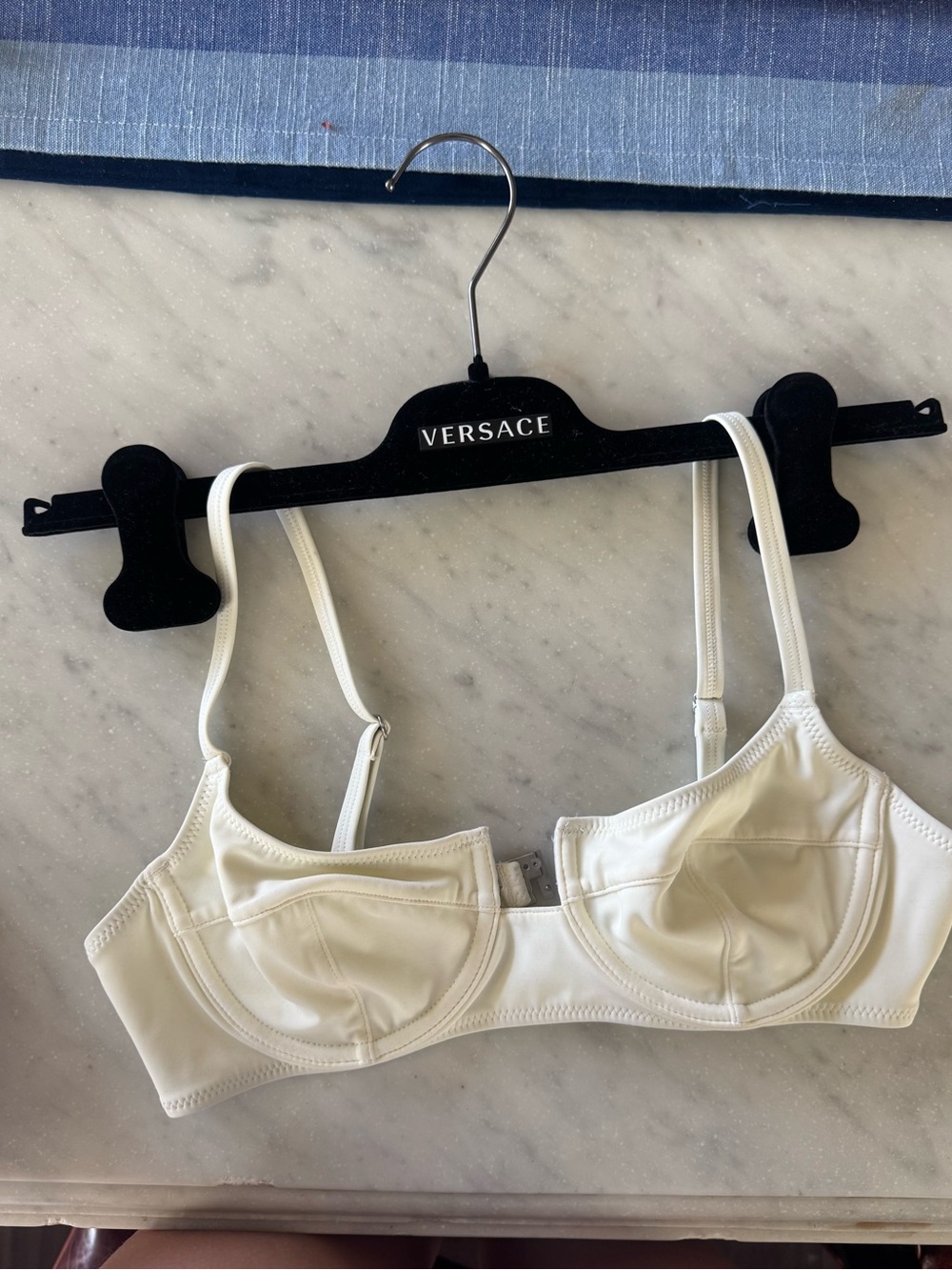 RE/DONE X SOLID & STRIPED  Cream Underwire Bikini Top
